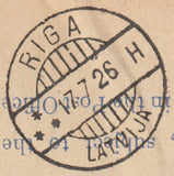 142524 1926 REGISTERED INSURED MAIL FOWEY, CORNWALL TO RIGA, LATVIA.
