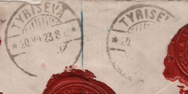 142525 1923 REGISTERED INSURED MAIL LONDON TO FINLAND.