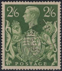 142558 1942 2/6 YELLOW-GREEN (SG476b) 'MAJOR UNICORN RE-ENTRY' VERY FINE USED.