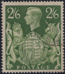 142561 1941 2/6 YELLOW-GREEN (SG476b) 'UNICORN RE-ENTRY' VERY FINE USED.