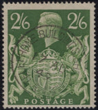 142563 1942 2/6 YELLOW-GREEN (SG476b) MINOR RE-ENTRY, GOOD USED.
