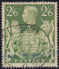 142566 1942 2/6 YELLOW-GREEN (SG476b) 'MAJOR RE-ENTRY' (SPEC Q30a), GOOD USED.