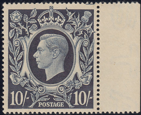 142580 1939 10/- DARK BLUE (SG478) STATE III RE-ENTRY, FINE UNMOUNTED O.G.