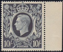 142581 1939 10/- DARK BLUE (SG478) III STATE WITH RE-ENTRY, VERY UNMOUNTED O.G.