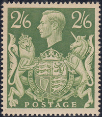 142586 1942 2/6 YELLOW-GREEN (SG476b) 'MAJOR RE-ENTRY' (SPEC Q30a) FINE O.G.