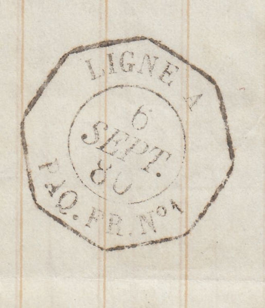 142595 1880 MAIL DUNDEE TO CARACAS, VENEZUELA 4D SAGE-GREEN PL.16 (SG153).