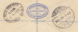 142600 1905 POSTAL STATIONERY REGISTERED MAIL LONDON TO BUDAPEST, HUNGARY.