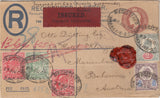142601 1905 REGISTERED INSURED MAIL LONDON TO BOHEMIA, AUSTRIA.