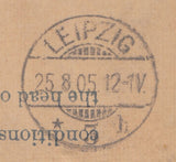 142601 1905 REGISTERED INSURED MAIL LONDON TO BOHEMIA, AUSTRIA.