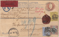 142606 1904 REGISTERED INSURED MAIL BIRMINGHAM TO AMSTERDAM, HOLLAND.