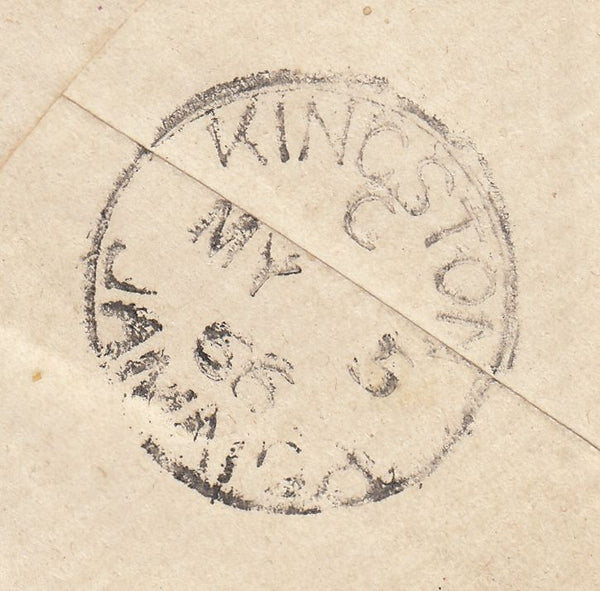 142612 1866 MAIL LONDON TO SAVANNA, LA MAR, JAMAICA 1S GREEN (SG101).