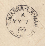 142612 1866 MAIL LONDON TO SAVANNA, LA MAR, JAMAICA 1S GREEN (SG101).