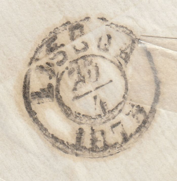 142619 1875 MAIL STAFFORD TO LISBON 1S GREEN PL.11 (SG150).