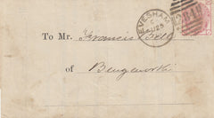 142621 1875 NOTICE OF OBJECTION EVESHAM, GLOS USED LOCALLY TO BENGEWORTH WITH 3D ROSE (SG143).