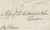 142622 1838 MAIL NEW YORK TO LONDON WITH 'ROMNEY/SHIP LETTER' (Rob S3) AND 'GILPIN'S' FORWARDING CACHET.