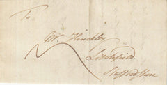 142623 1769 MAIL LONDON TO LITCHFIELD, STAFFS WTH 'F' LONDON RECEIVERS HANDSTAMP AND BISHOP MARK.