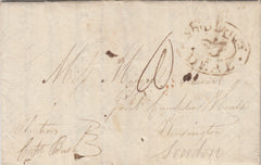 142626 1802 MAIL PETERSBURGH, U.S.A. TO KENSINGTON, LONDON GOOD STRIKE 'Ship Letter/CROWN/DEAL' HANDSTAMP IN BLACK 'Robertson S7'.