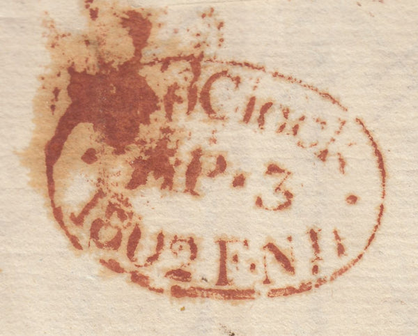 142626 1802 MAIL PETERSBURGH, U.S.A. TO KENSINGTON, LONDON GOOD STRIKE 'Ship Letter/CROWN/DEAL' HANDSTAMP IN BLACK 'Robertson S7'.