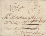 142632 1775 MAIL LONDON TO BRIDGWATER, RE-DRIECTED TO TAUNTON WITH VERY FINE 'Partington' LONDON RECEIVERS HANDSTAMP.
