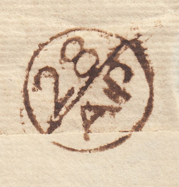 142635 1772 MAIL LONDON TO RAMSGATE WITH 'RJ' LONDON RECEIVERS HANDSTAMP AND BISHOP MARK.