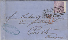 142640 1870 MAIL GLASGOW TO PESTH, HUNGARY 6D PL.8 (SG108).