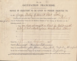 142642 1885 'NOTICE OF OBJECTION' USED IN LEDBURY, HEREFORDSHIRE 3D LILAC (SG191).