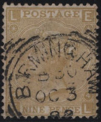 142647 1867 9D STRAW (SG110) FINE USED.