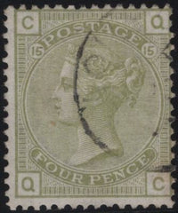 142655 1877 4D SAGE-GREEN PL.15 (SG153) VERY FINE USED.