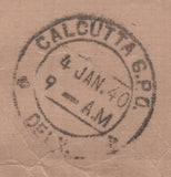 142667 1939 LARGE ENVELOPE AIRMAIL LIVERPOOL TO CALCUTTA, INDIA KGVI 10S DARK BLUE (SG478) X 2.