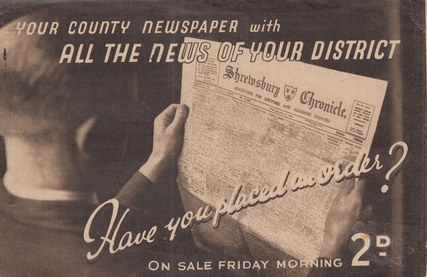 142670 1948 ADVERTISING MAIL SHREWSBURY, SHROPS TO BIRMINGHAM 1D PALE SCARLET (SG486).