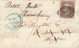 142682 1850 MAIL LONDON TO BRIGHTON REDIRECTED TO SHREWSBURY 1D (SG8) AND 'MARINE-PARADE' RECEIVERS HANDSTAMP IN BLACK (SX244).