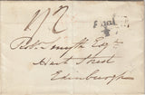 142688 1836 WRAPPER WESTON SUPER MARE, SOMS TO EDINBURGH WITH 'Crofs/Penny Post' HANDSTAMP (SO437).