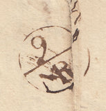 142704 1758 MAIL UFFORD, SUFFOLK TO QUEEN ANNES BOUNTY, LONDON 'IPS/WICH' TWO LINE HANDSTAMP (SK180).
