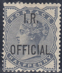 142711 1885 ½D SLATE-BLUE (I.R. OFFICIAL)(SGO5) GOOD UNUSED.