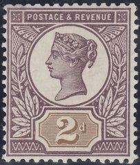 142715 1887 2D JUBILEE (SG200) COLOUR TRIAL IN PURPLE AND BROWN SUPERB UNUSED.