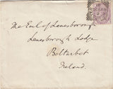 142718 1881 MAIL WINCHESTER, HANTS TO BELTURBET, IRELAND 1D LILAC 14 DOTS (SG170).