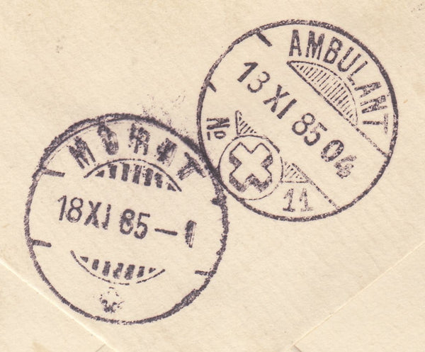 142727 1885 MAIL CANTERBURY, KENT TO SWITZERLAND 2½D LILAC (SG190).