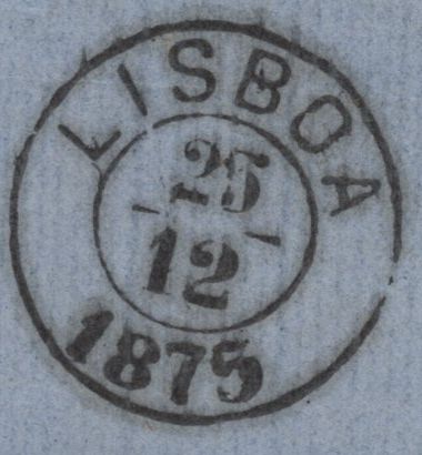 142730 1875 MAIL NEWCASTLE ON TYNE TO LISBON 6D GREY PL.14 (SG147).