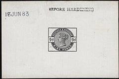 142735 1883 4D DULL GREEN (SG192) DIE PROOF DATED '13 JUL 83'.