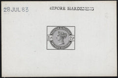 142737 1883 2½D LILAC (SG190) DIE PROOF DATED '28 JUL 83'.