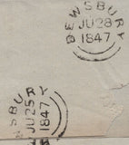 142747 1847 MAIL DEWSBURY TO PURLWELL, BATLEY, WEST YORKS 1D (SG8) 'LETTER Refused'.