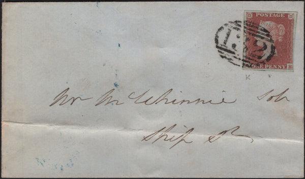 142748 1849 MAIL USED LOCALLY IN BRIGHTON 1D PL.75 (SG8)(KH).