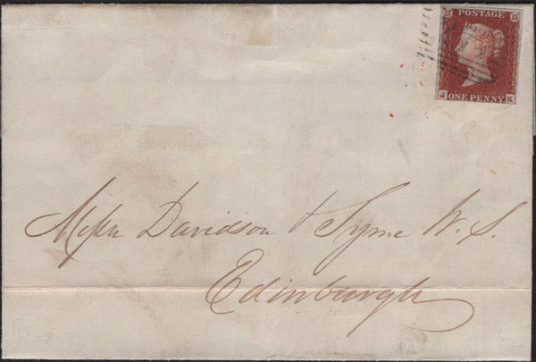 142749 1846 MAIL PAISLEY TO EDINBURGH 1D PL.66 (SG8) (JK).