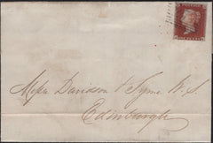 142749 1846 MAIL PAISLEY TO EDINBURGH 1D PL.66 (SG8) (JK).
