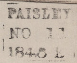 142749 1846 MAIL PAISLEY TO EDINBURGH 1D PL.66 (SG8) (JK).
