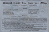 142754 1852 MAIL NORWICH TO KINGS LYNN 1D (SG8)(RC) SUPERB PRINTED 'Norwich Union Fire Insurance Office.....' CONTENTS.