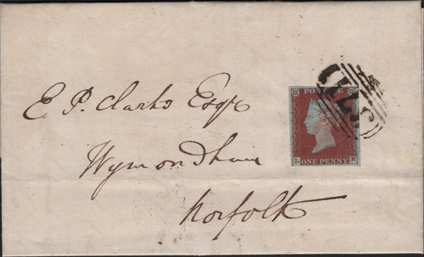 142756 1844 MAIL HOLT, NORFOLK TO WYMONDHAM 1D PL.44 (SG8)(LE).