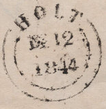 142756 1844 MAIL HOLT, NORFOLK TO WYMONDHAM 1D PL.44 (SG8)(LE).