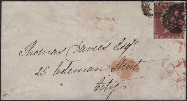 142767 1847 MAIL USED IN LONDON WITH THE SMALL CIRCULAR 'GENERAL POST OFFICE/FEBRUARY 20 1847' DATE STAMP (19mm) APPARENTLY THE ONLY RECORDED EXAMPLE.