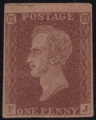 142770 1850 IMPERFORATE PRINCE CONSORT ESSAY IN BROWN (SPEC DP71(2) FINE UNUSED.
